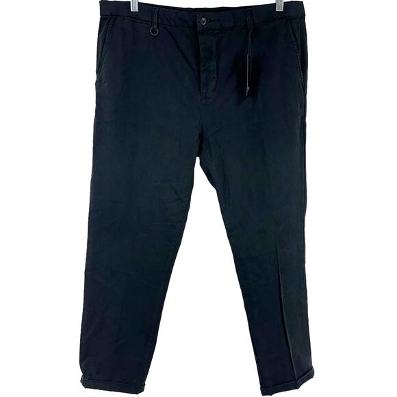 NEUW NWT Washed Black Studio Pant Men's Size 38W x 28L Flat Front Cuffed Hem - Picture 3 of 11